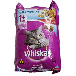 Ração Whiskas - 1+ Anos Para Gatos Castrados - Sabor Carne - 1kg