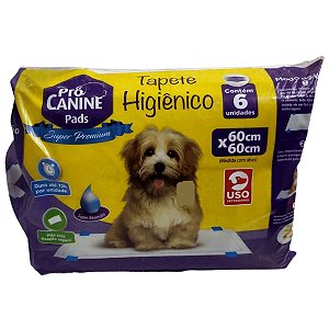 Tapete Higiênico - Pró Canine Pads - 6 Unidades