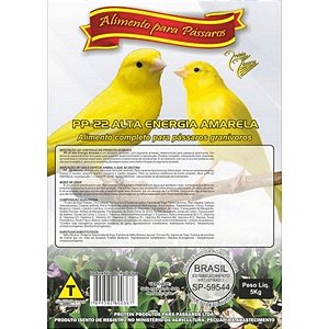 Farinhada Protein Pássaros - PP 22 Amarela - 5kg