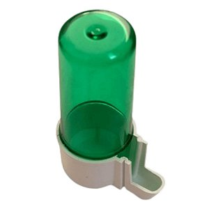 Bebedouro Animalplast Pequeno 100ml - Malha Fina - Verde Translucido com Base Branca