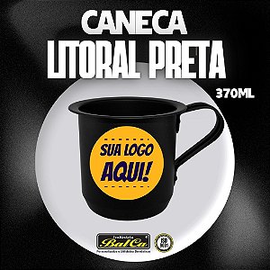 Caneca Al. Litoral SM Preta 370 ml com Asa