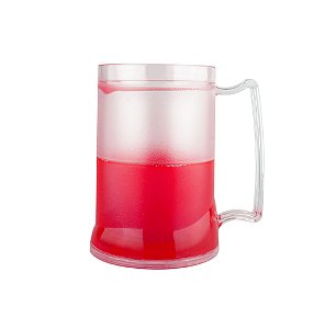 Caneca Injetada Transp/Gel Vermelho 465 ml