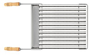 Grelha Inox Argentina COM coletor gordura (cabo 15cm) - inox 304