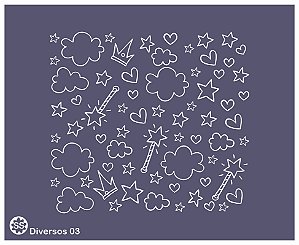 Diversos 03 - Stencil 16 X 13 cm