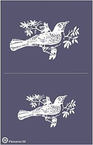 Pássaros 05 - stencil 25 x 16 cm