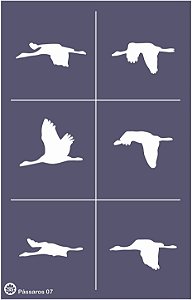 Pássaros 07 - stencil 25 x 16 cm