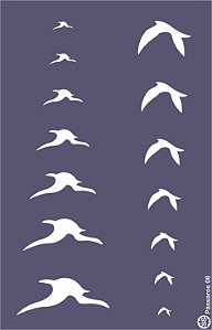 Pássaros 08 - stencil 25 x 16 cm