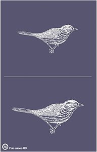 Pássaros 09 -stencil 25 x 16 cm