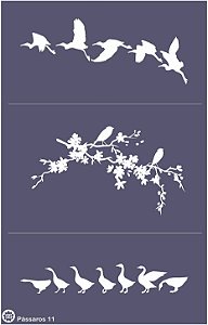 Pássaros 11 - stencil 25 x 16 cm