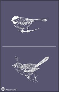 Pássaros 13 - stencil 25 x 16 cm