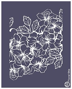 Floral 04a - stencil 16 x 13 cm