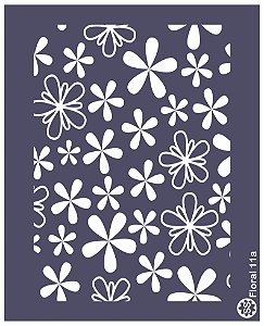 Floral 11a - stencil 16 x 13 cm
