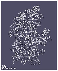 Floral 16a - stencil 16 x 13 cm