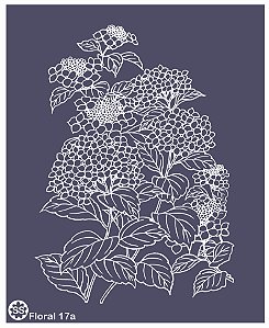 Floral 17a - stencil 16 x 13 cm