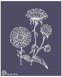 Floral 20a - stencil 16 x 13 cm