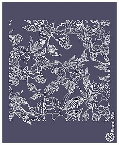 Floral 25a - stencil 16 x 13 cm