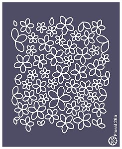 Floral 26a - stencil 16 x 13 cm