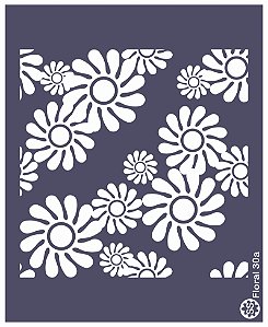 Floral 30a - stencil 16 x 13 cm