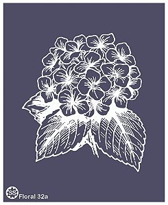 Floral 32a - stencil 16 x 13 cm