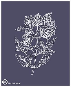 Floral 36a - stencil 16 x 13 cm