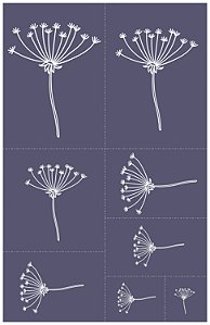 Dente-de-leão 03 - stencil 25 x 16 cm