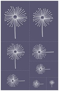 Dente-de-leão 04 - stencil 25 x 16 cm