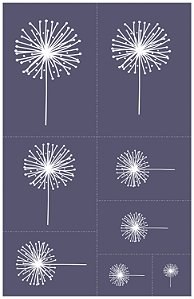 Dente-de-leão 09 - stencil 25 x 16 cm
