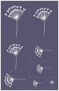 Dente-de-leão 12 - stencil 25 x 16 cm