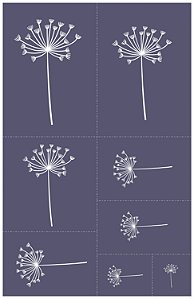 Dente-de-leão 15 - stencil 25 x 16 cm