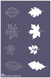 Kit folhas e fundos 05 - stencil 25 x 16 cm