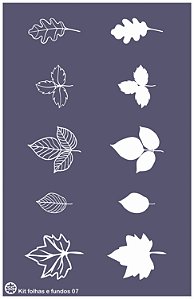 Kit folhas e fundos 07 - stencil 25 x 16 cm
