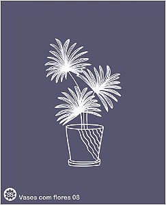 Vasos com flores 09 - stencil 16 x 13 cm