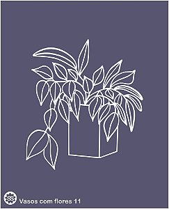 Vasos com flores 11 - stencil 16 13 cm