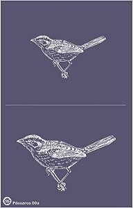 Pássaros 09a - stencil 25 x 16 cm