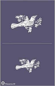 Pássaros 05a - stencil 25 x 16 cm