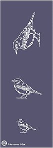 Pássaros 03a - stencil 28 x 10 cm