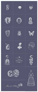 Kit com 18 stencils várias imagens - Fabiane