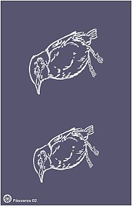 Pássaros 02 - stencil 25 x 16 cm