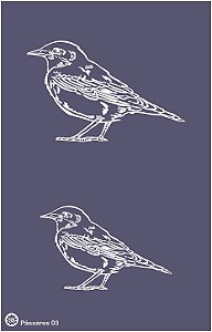 Pássaros 03 - stencil 25 x 16 cm