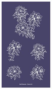 Floral 21 - stencil - 25 x 16  cm
