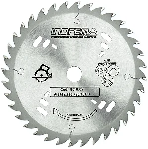 Disco Serra Circular 185mm 36d Maq Portatil 851802 Indfema