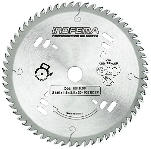 Disco Serra Circular 185mm 60d Maq Portatil 851806 Indfema