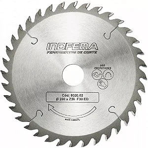 Disco Serra Circular 200mm 36 Dentes 802002 Indfema