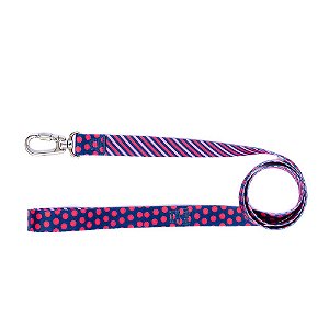 Guia de passeio para cachorro PINK DOTS - azul e pink - WALKIEDOG