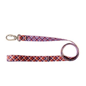 Guia de passeio para cachorro PLAID - vermelho e azul - WALKIEDOG