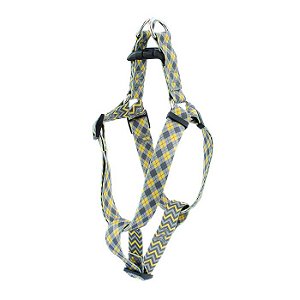 Peitoral para cachorro CHEVRON - cinza e amarelo - WALKIEDOG