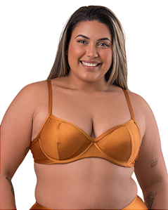 Top de biquini meia taca com bojo plus size