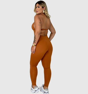 Macacao comprido alca cruzada feminino