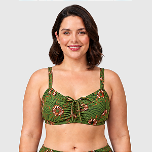 Top franzido com bojo plus size