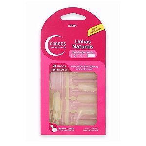 Unhas Fhaces Natural Quadrada Longa 28 Uni.